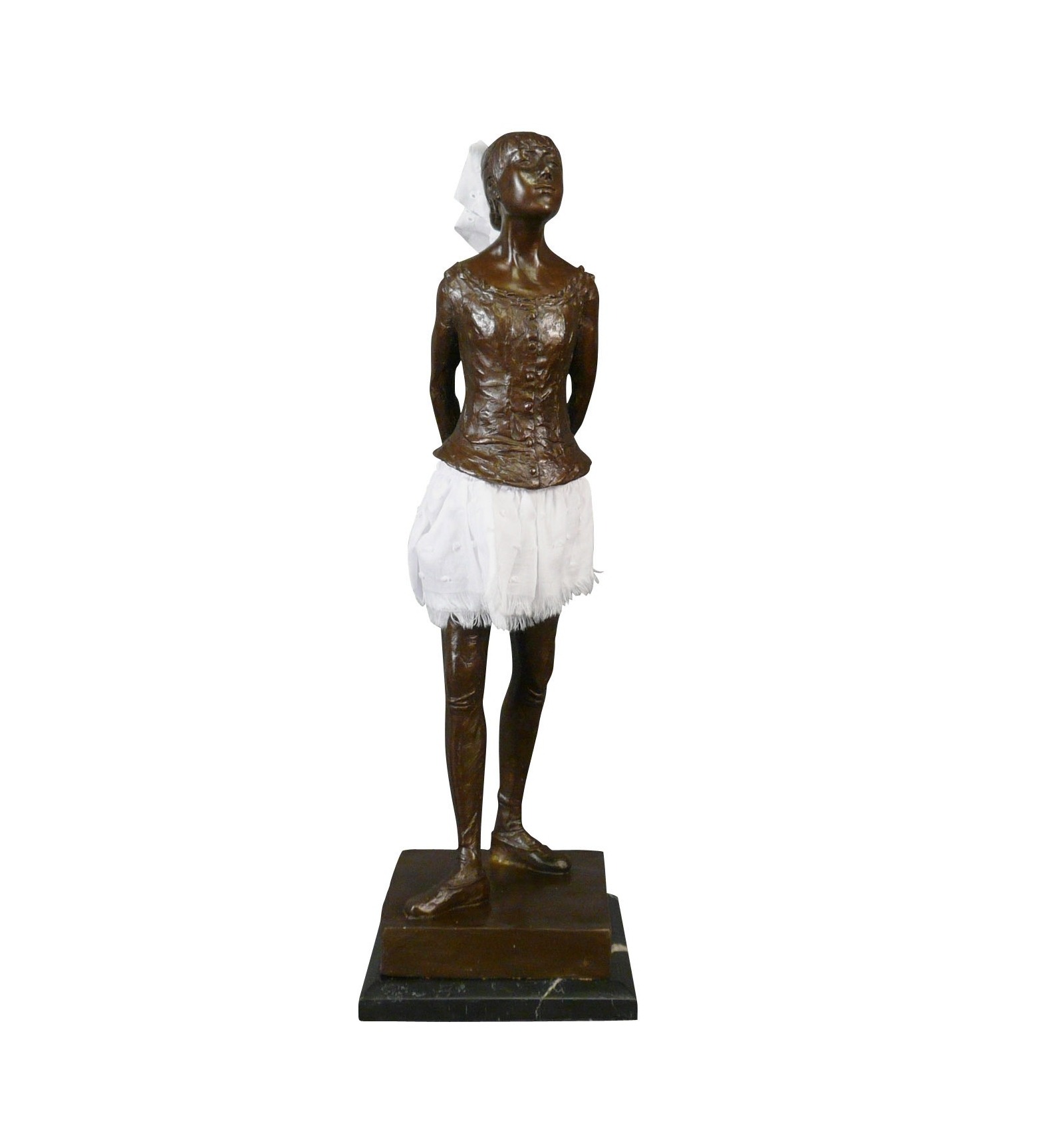 Scultura dopo Degas replica copia statua bronzo ballerina figura stile antico 