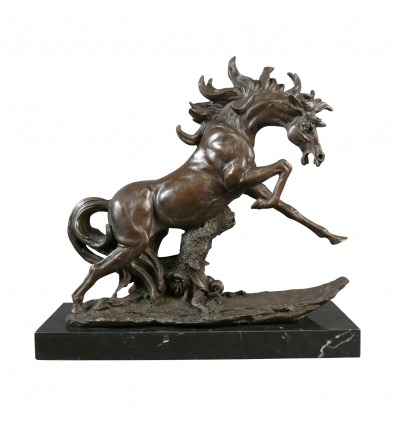 Cavallo in bronzo Statua equestre e animale - 