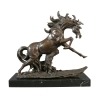 Bronzepferd - Reiter- und Tierstatue - 