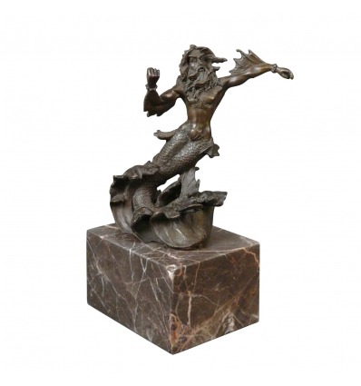 Bronzen Beeld van poseidon (neptunus, de griekse mythologie - 