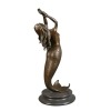Staty i brons - sjöjungfrun - mytologiska skulptur