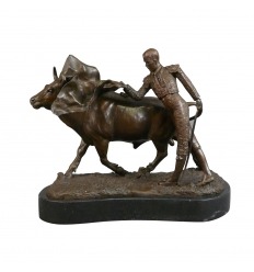 Tjurfäktning - brons skulptur