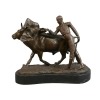 La corrida - Sculpture en bronze de torero, taureaux et chevaux - 