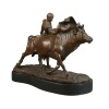 Bullfighting - Bullfighter bronze sculpture, bulls and horses - 