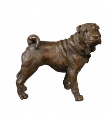 Bronzestatue eines Hundes