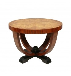 Stół w stylu Art Deco powyżej w wiązowym szkle powiększającym