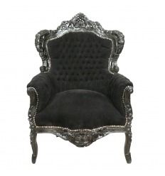 Black baroque armchair