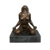 Бронзовая статуя обнаженной женщиной - скульптуры и арт-деко мебель - 