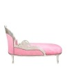 Meridianen barock rosa och silver, fåtölj, stol, soffa i lager - 