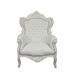 Fotel w stylu barokowym biały