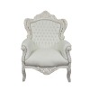 White baroque armchair, furniture for a modern and elegant deco - 
