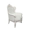 White baroque armchair, furniture for a modern and elegant deco - 