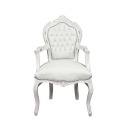 fotel w stylu barokowym biały - styl Meble - 