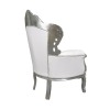 Baroque white silver wood armchair - Rococo furniture - 