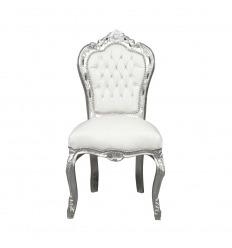 Barock stol vit och silver
