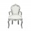 Barock Sessel in Weiß und Silber