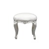 Baroque white and silver pouf
