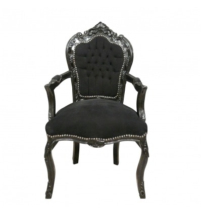 Černý barokní křeslo - barokní židle - 