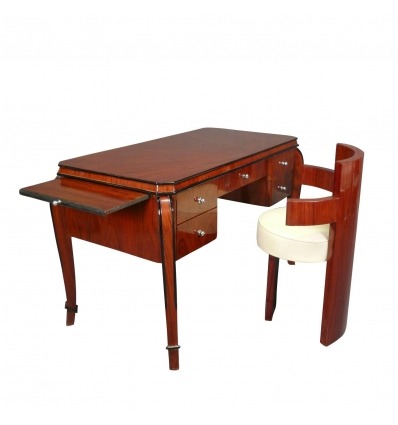 Mahagoni-Art Deco-Schreibtisch