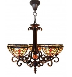 Ljuskrona Tiffany med tre lampor