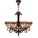 Tiffany Chandelier with Three Lights - Indiana Lamp Series - 