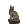 Statua in bronzo di una seduta del gatto - Scultura - 