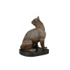Statua in bronzo di una seduta del gatto - Scultura - 