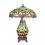 Stolní lampa vážky Tiffany - základna ze zeleného barevného skla