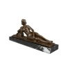 Bronze statue of a nude woman lying - 