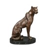Bronze Statue - panther-siddende - Skulptur kunst - 