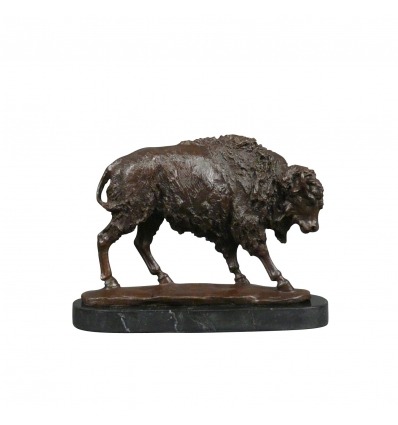 La Statua di bronzo di - bison - Scultura animalère - 