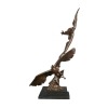 Statue, bronze-skulptur af to golden eagles - Billedhugger