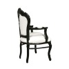 Baroque armchair black and white Vesoul - Art deco furniture - 