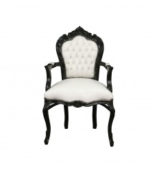 Fekete-fehér barokk fotel Vesoul