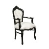 Fekete-fehér barokk fotel Vesoul - Deco bútor - 