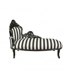 Chaise barocco con strisce in bianco e nero