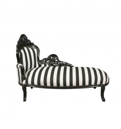 Baroque daybed with black and white stripes - 