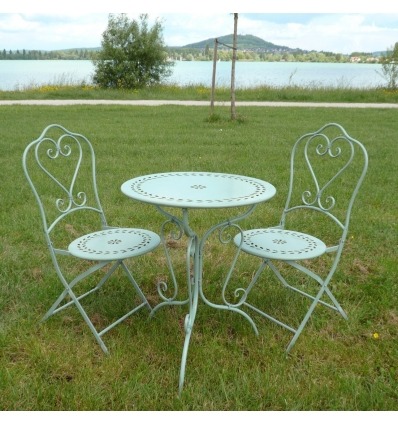 Wrought iron bistro set, garden furniture, chair, table