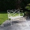 Zahradní lavička v bílých tepané železo - zahradní nábytek z tepaného železa - 
