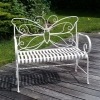 White wrought iron garden bench - Wrought iron garden furniture - 