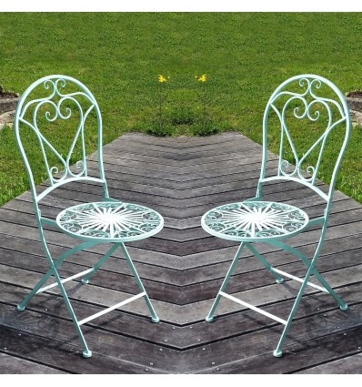 Sedia in ferro battuto - coppia - mobili da giardino in ferro battuto