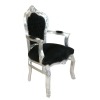 Černé a stříbrné barokní židle dřevěné - 