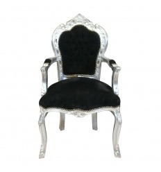 Barokní židle černá a stříbrná