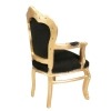 Fauteuil baroque noir et doré - Vente meuble Baroque prix