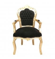 Barokki tuoli musta ja kulta