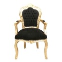 Fotel w stylu barokowym, czarny i złoty - Sprzedaż mebli w stylu Barokowym - 