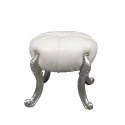 Baroque white pouf and silver legs - Baroque sofa - 