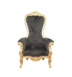 Modell fekete barokk fotel trónra