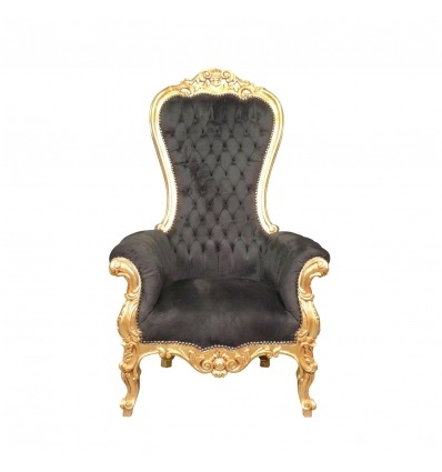 Baroque black armchair model throne - Baroque sofa - 