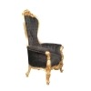 Barock schwarzer Sessel Modell Thron - Barocksofa - 